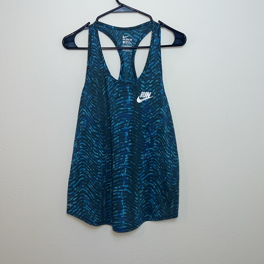 ✨ Nike | Dri-FIT Blue Printed Racerback Running Tank Top | Like New